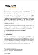 Responses to the Questions Received from Unitholders for the Annual General Meeting on 29 July 2022
